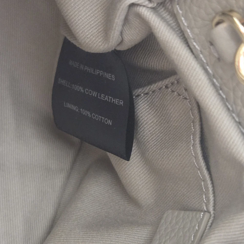 Quince Leather Mini Bow Bag Crossbody In Taupe - Picture 9 of 9